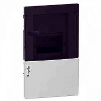 Распределительный шкаф MINI PRAGMA 4 мод., IP40, встраиваемый, пластик, дымчатая дверь | код. MIP22104T | Schneider Electric